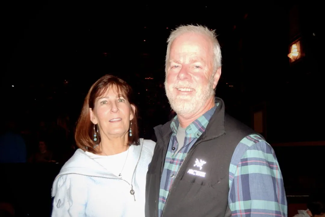 Nada McKinney and Tim Swank attended Shen Yun Performing Arts at the Memorial Auditorium at Martin Marietta Center for the Performing Arts in Raleigh, North Carolina, on Jan. 21, 2024. (Henry Chen/The Epoch Times)
