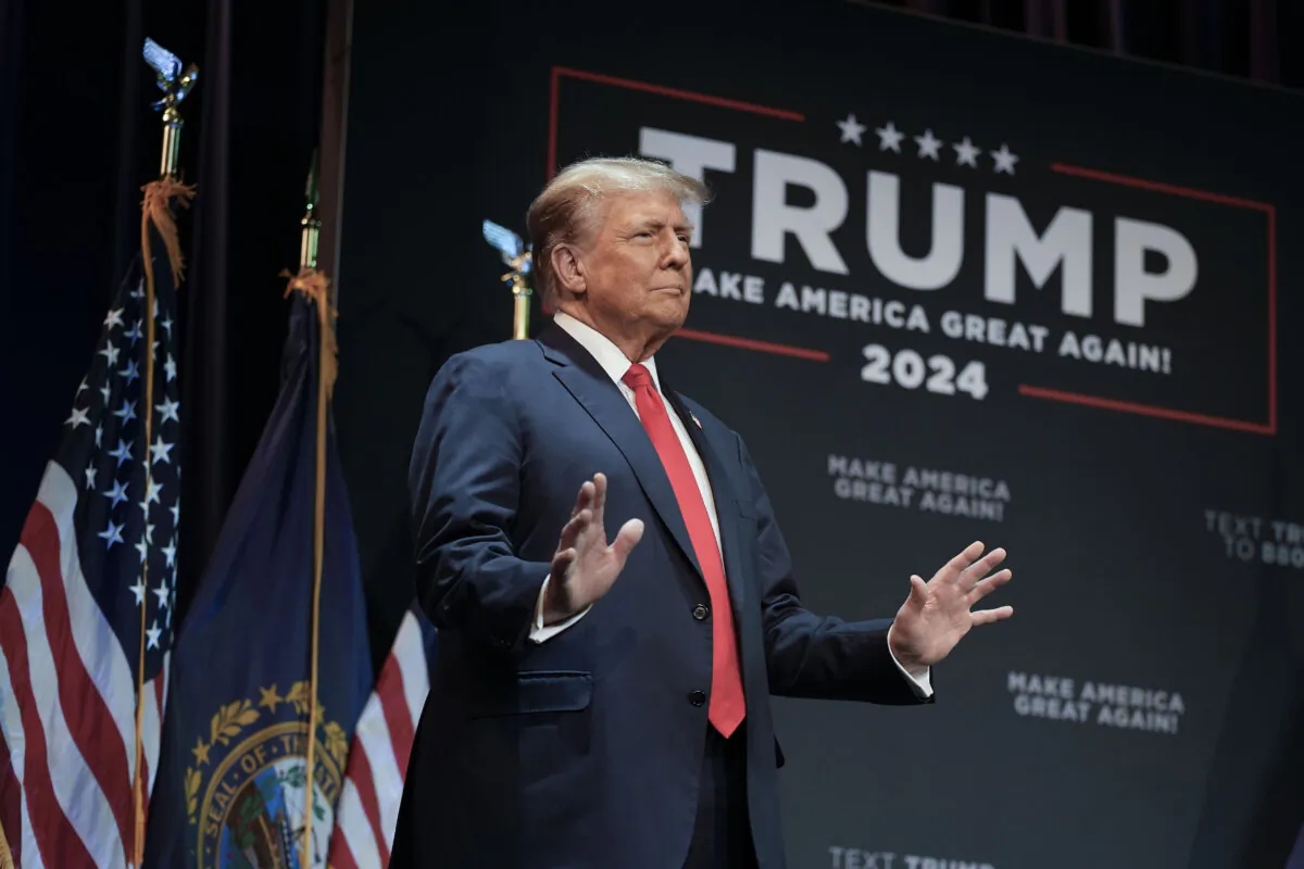 U.S. Republican presidential candidate former President Donald Trump during a campaign stop in Rochester, N.H., on Jan. 21, 2024. (Charles Krupa/AP Photo)