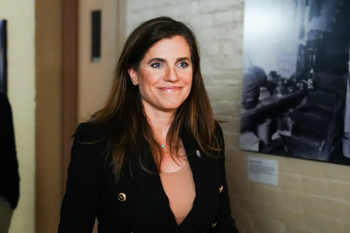 Rep. Nancy Mace (R-S.C.) speaks with reporters in Washington on Oct. 16, 2023. (Madalina Vasiliu/The Epoch Times)