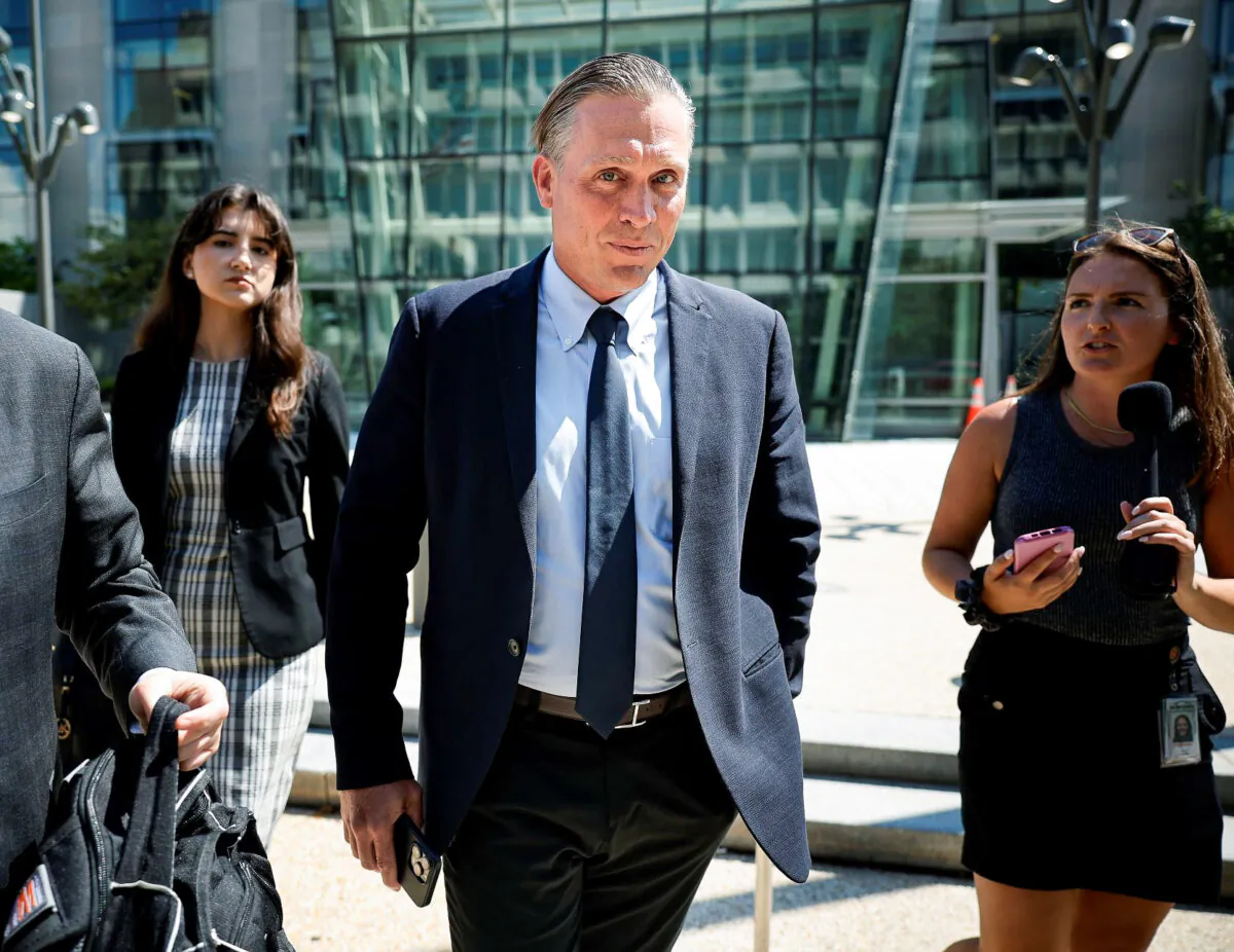Devon Archer (center), Hunter Biden's former business partner, leaves the O'Neill House Office Building after testifying to the House Oversight Committee on Capitol Hill in Washington on July 31, 2023. (Chip Somodevilla/Getty Images)