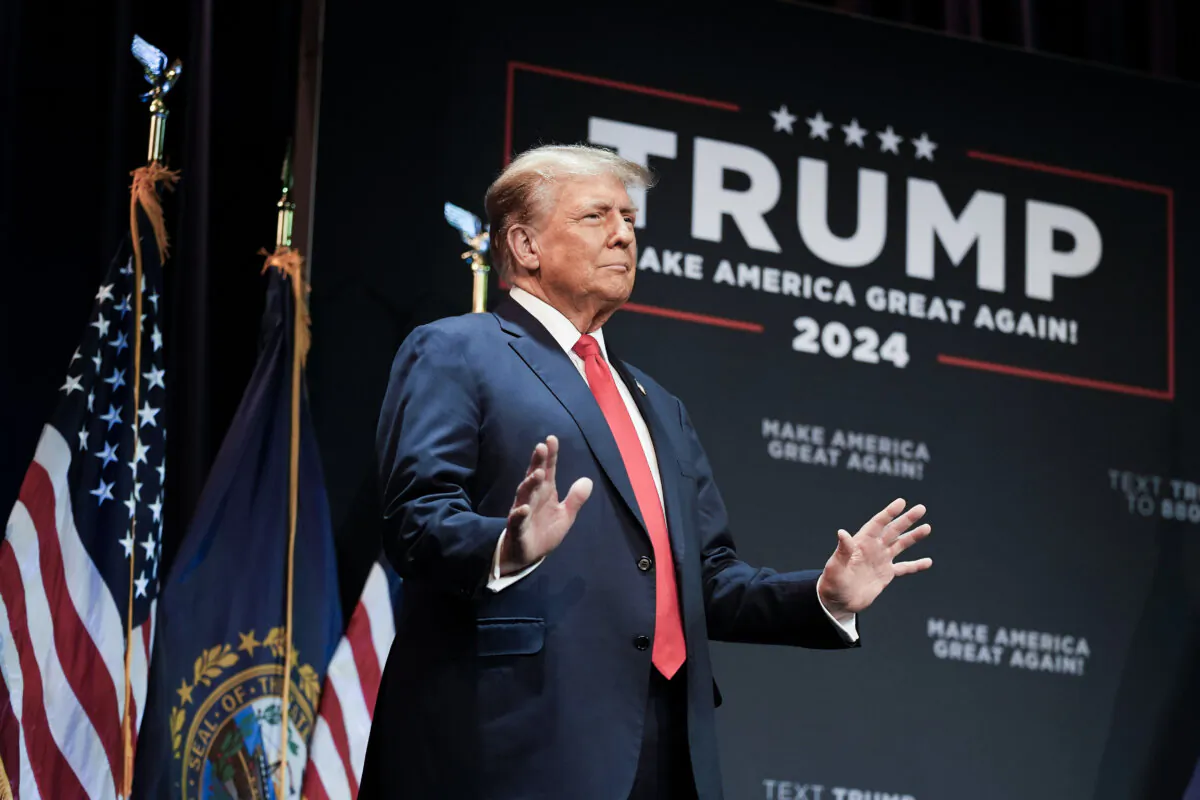 Former President Donald Trump during a campaign stop in Rochester, N.H., on Jan. 21, 2024. (Charles Krupa/AP Photo)