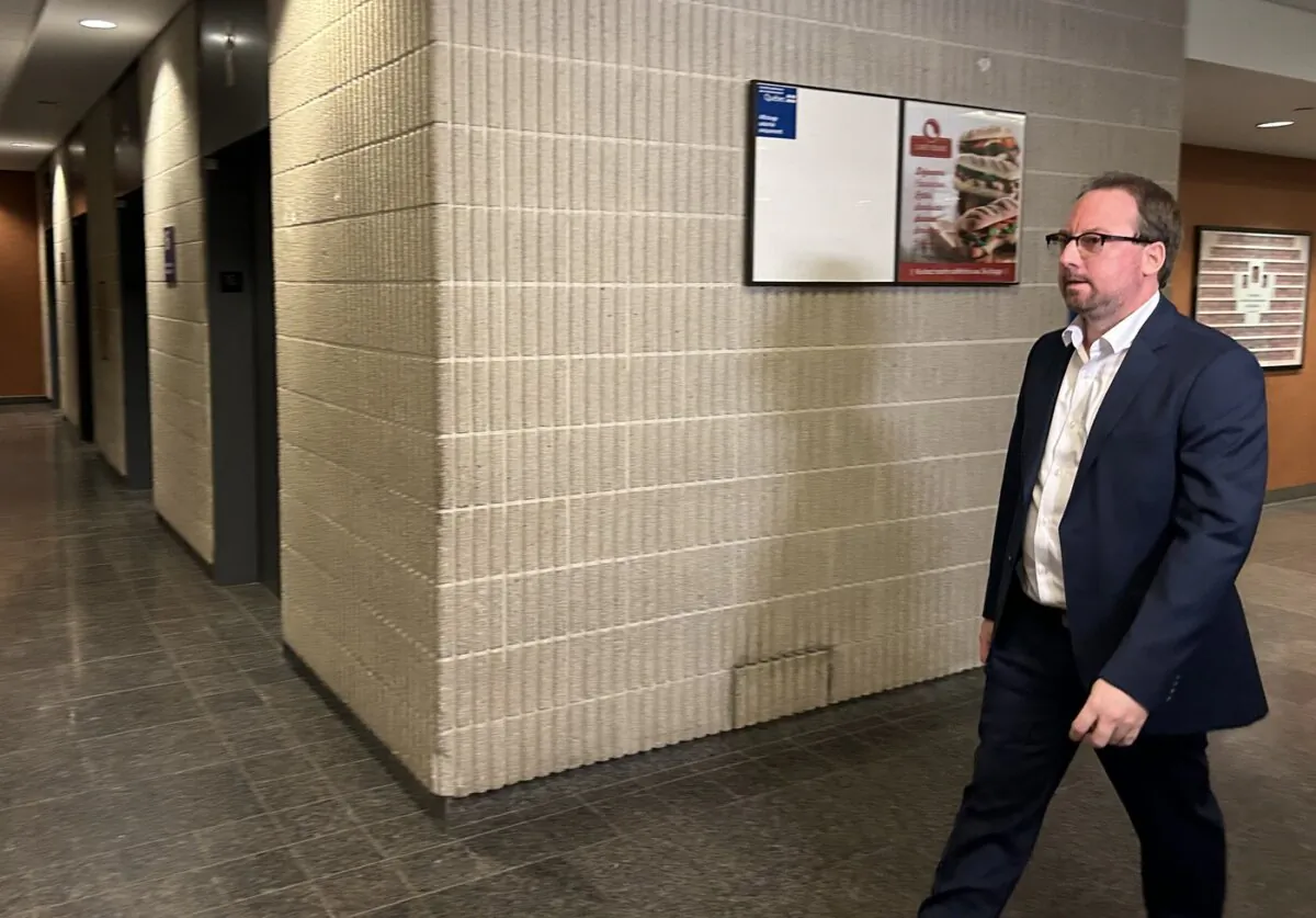 Jonathan Bettez is shown at court in Montreal on Jan. 22, 2024. (The Canadian Press/Sidhartha Banerjee)