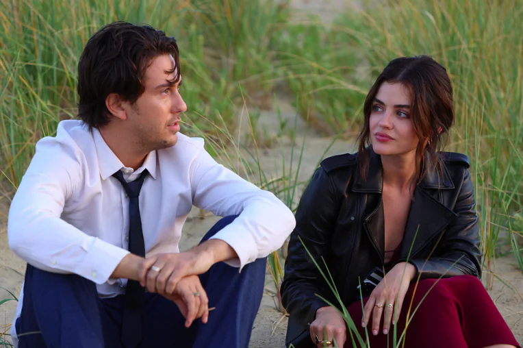 Will (Nat Wolff) and Jane (Lucy Hale) talk all day, in many locations, in "Which Brings Me to You." (Decal Releasing)