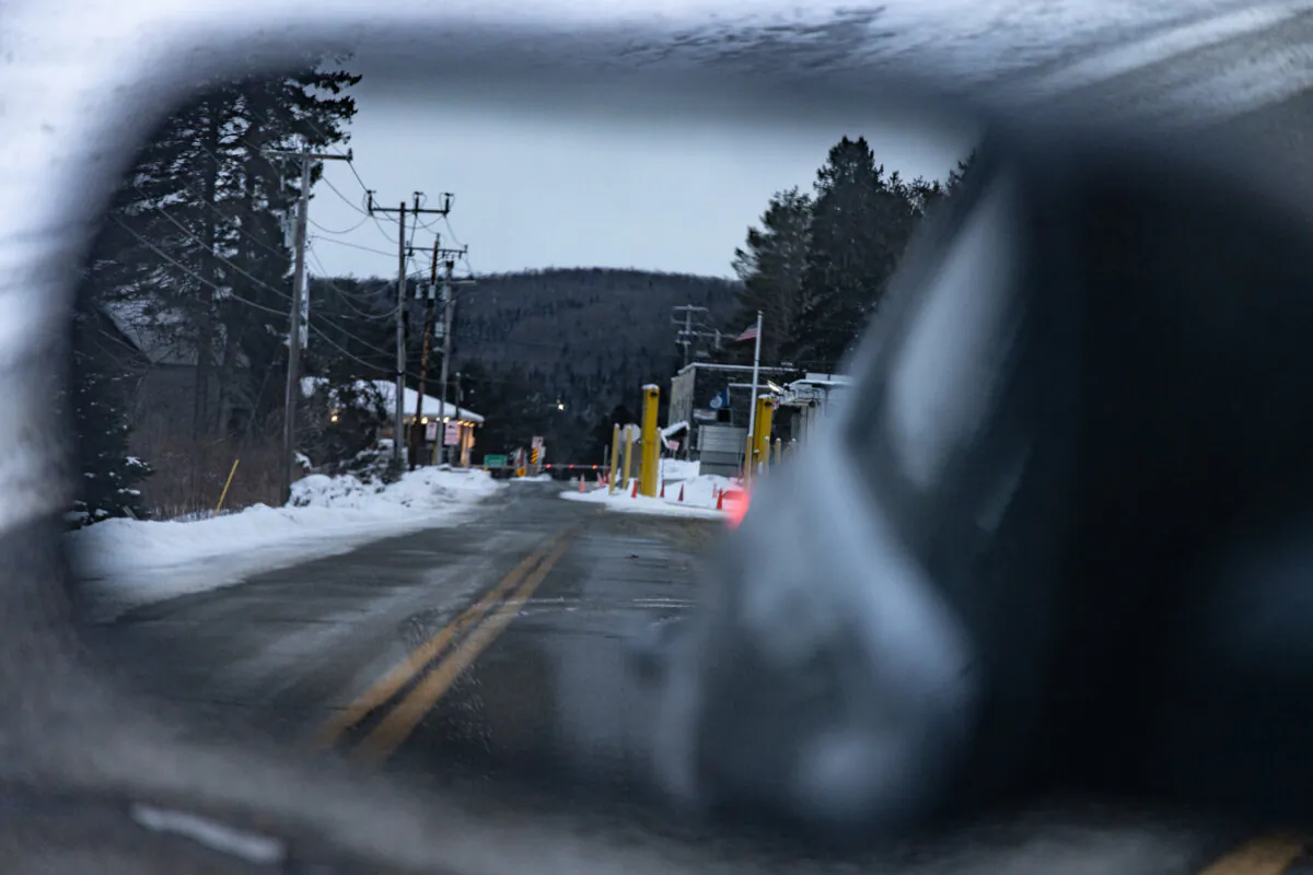 A border crossing checkpoint connecting Canada to the state of Vermont, USA, on Jan. 22, 2024. (John Fredricks/The Epoch Times)