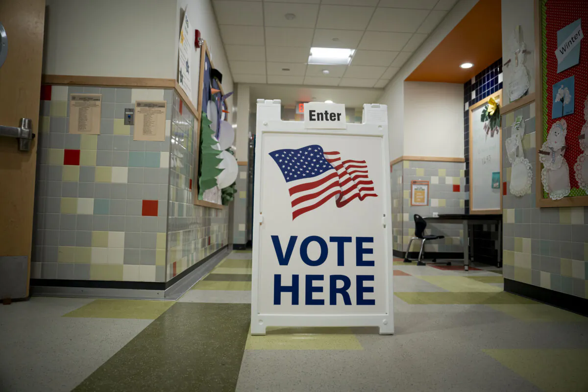 A polling site at Christa McAuliffe School in Concord, N.H., on Jan. 23, 2024. (Madalina Vasiliu/The Epoch Times)