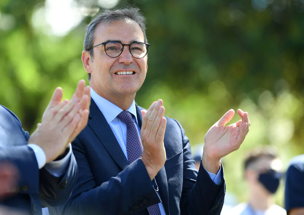 Former SA Premier Steven Marshall during a media opportunity ahead of the 'A Day at the Drive' exhibition tournament this evening, at Memorial Drive on January 29, 2021 in Adelaide, Australia. (Photo by Mark Brake/Getty Images)
