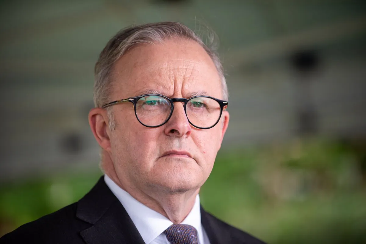 Australian Prime Minister Anthony Albanese speaks to media during a press conference in the suburb of Northmead in Sydney, on Jan. 16, 2024. (AAP Image/Flavio Brancaleone)