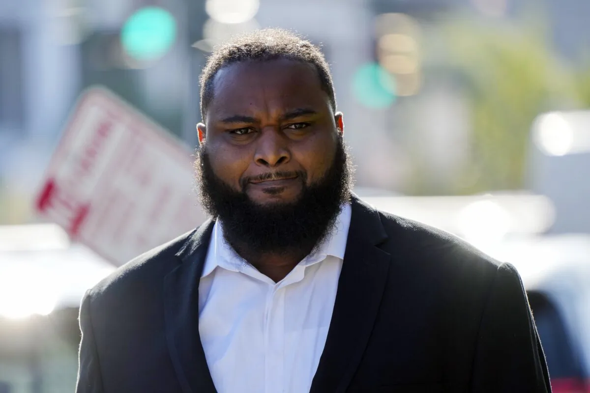 Cardell Hayes enters Orleans Parish Criminal District Court in New Orleans on Sept. 20, 2023, for a hearing regarding his retrial for shooting former NFL star Will Smith. (Gerald Herbert/AP Photo)
