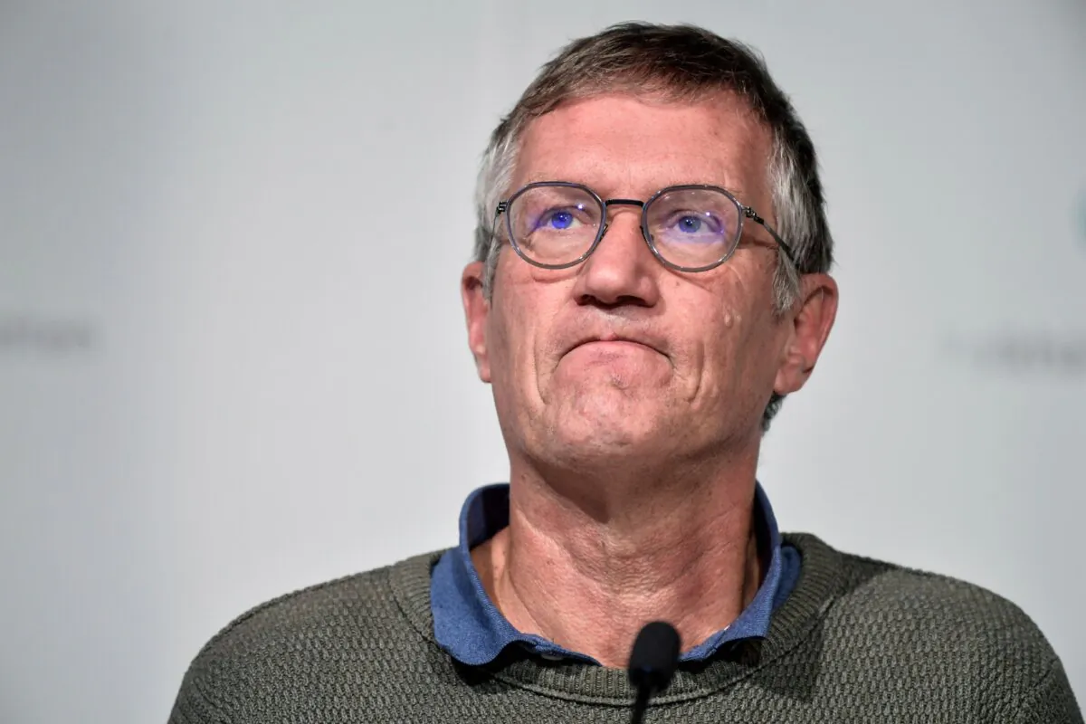 State epidemiologist Anders Tegnell of the Swedish Public Health Agency looks on during a press conference updating on the coronavirus pandemic (COVID-19) situation, in Stockholm, Sweden, on Oct. 22, 2020. (Anders Wiklund/TT News Agency/AFP via Getty Images)