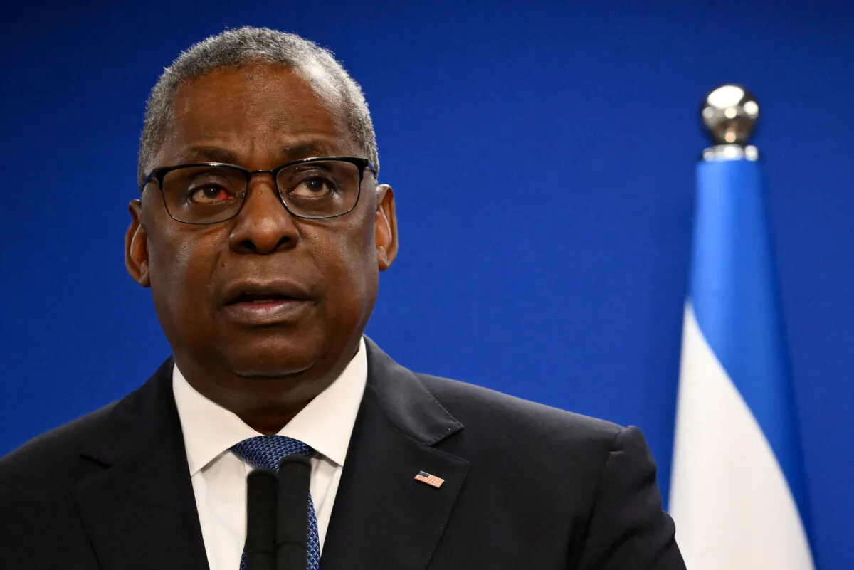 Secretary of Defense Lloyd Austin speaks during a joint press conference with Israel's defense minister in Tel Aviv on Dec. 18, 2023. (Alberto Pizzoli/AFP via Getty Images)