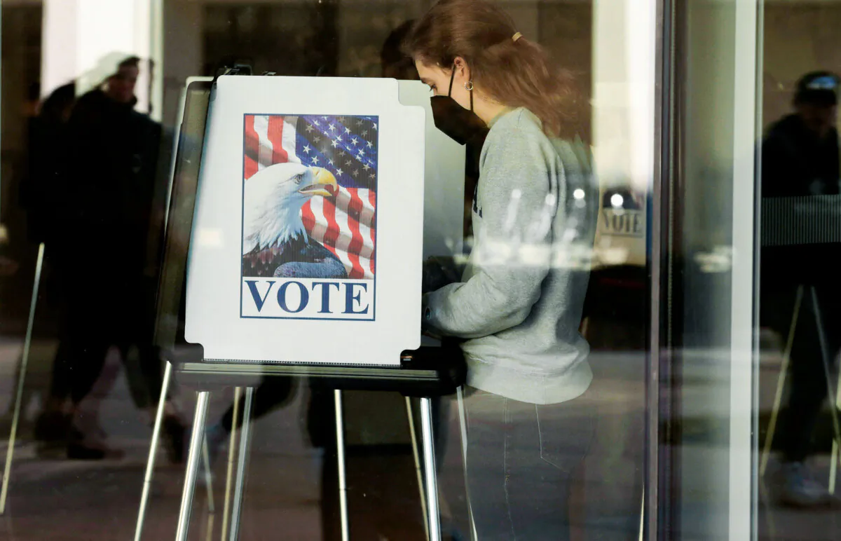 People cast their early ballots for the 2022 general election at the University of Michigan in Ann Arbor on Nov. 7, 2022. (Eff Kowalsky/AFP via Getty Images)