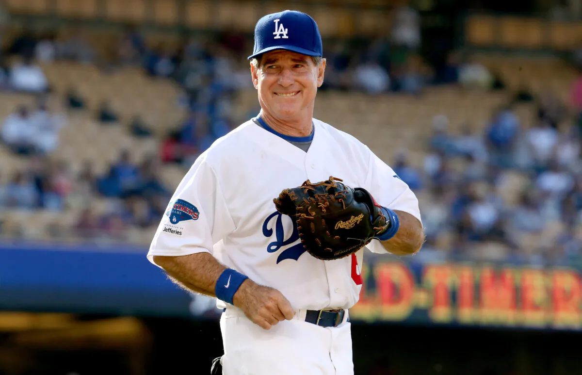 Former Los Angeles Dodgers first baseman Steve Garvey takes the field against the New York Yankees for an Old Timers game before the game between the Atlanta Braves and the Los Angeles Dodgers at Dodger Stadium in Los Angeles on June 8, 2013. (Stephen Dunn/Getty Images)