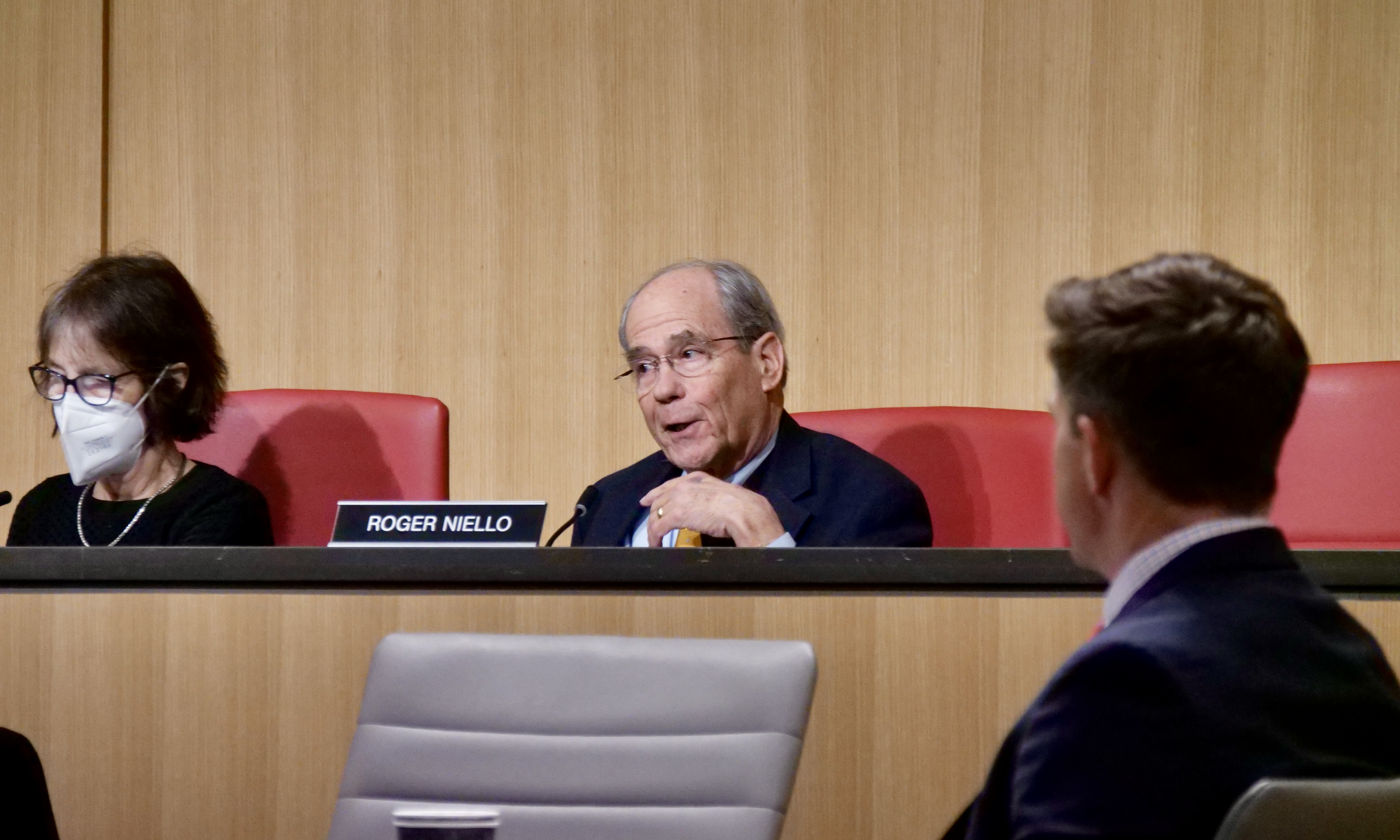 Vice Chair Senator Roger Niello Questioning The Finance Department During The Budget Committee Hearing Jan 23