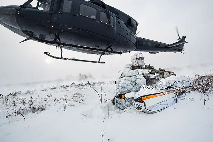 Members of Canadian Special Operations Forces Command conduct pre-mission training for Exercise Steadfast Defender 24 in Petawawa, Ontario, on Jan. 16, 2024. (National Defence handout)
