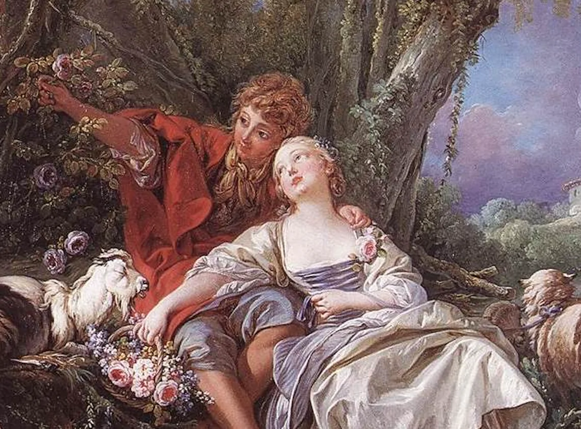 “Shepherd and Shepherdess Reposing” painting by François Boucher in 1761. (Public Domain)