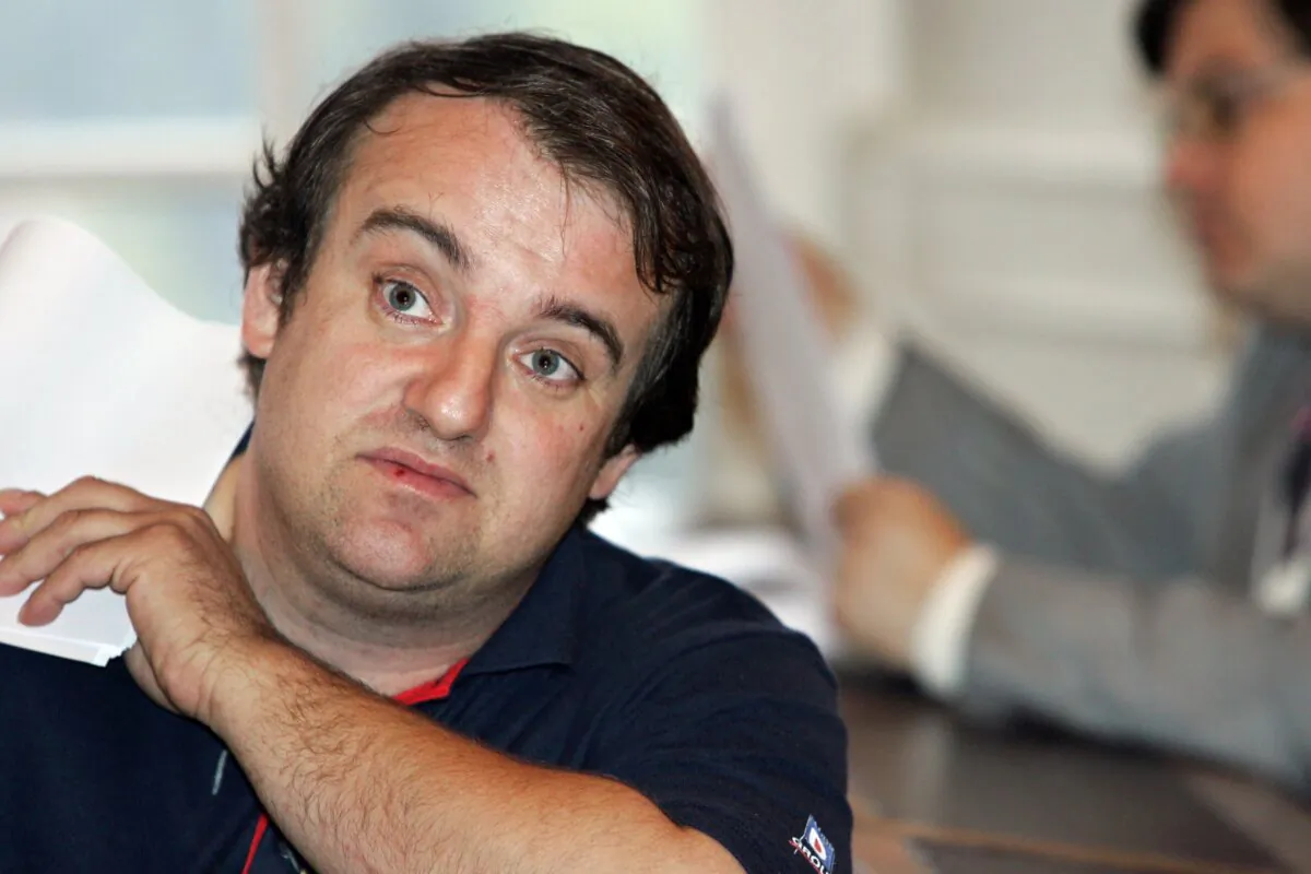 Vincent Reynouard at the Saverne court house in France on Sept. 27, 2007. (Frederick Florin/AFP via Getty)