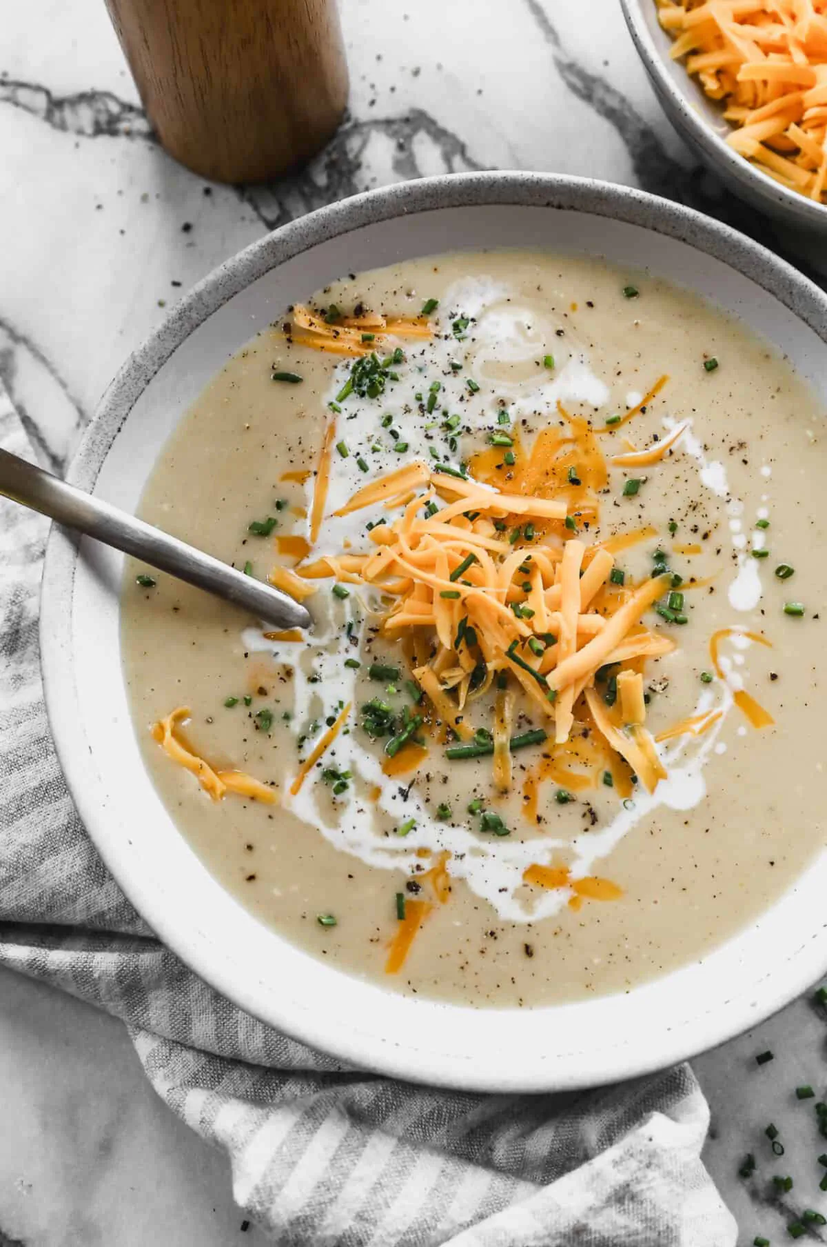 Cozy, creamy cauliflower soup. (Courtesy of Lauren Allen)