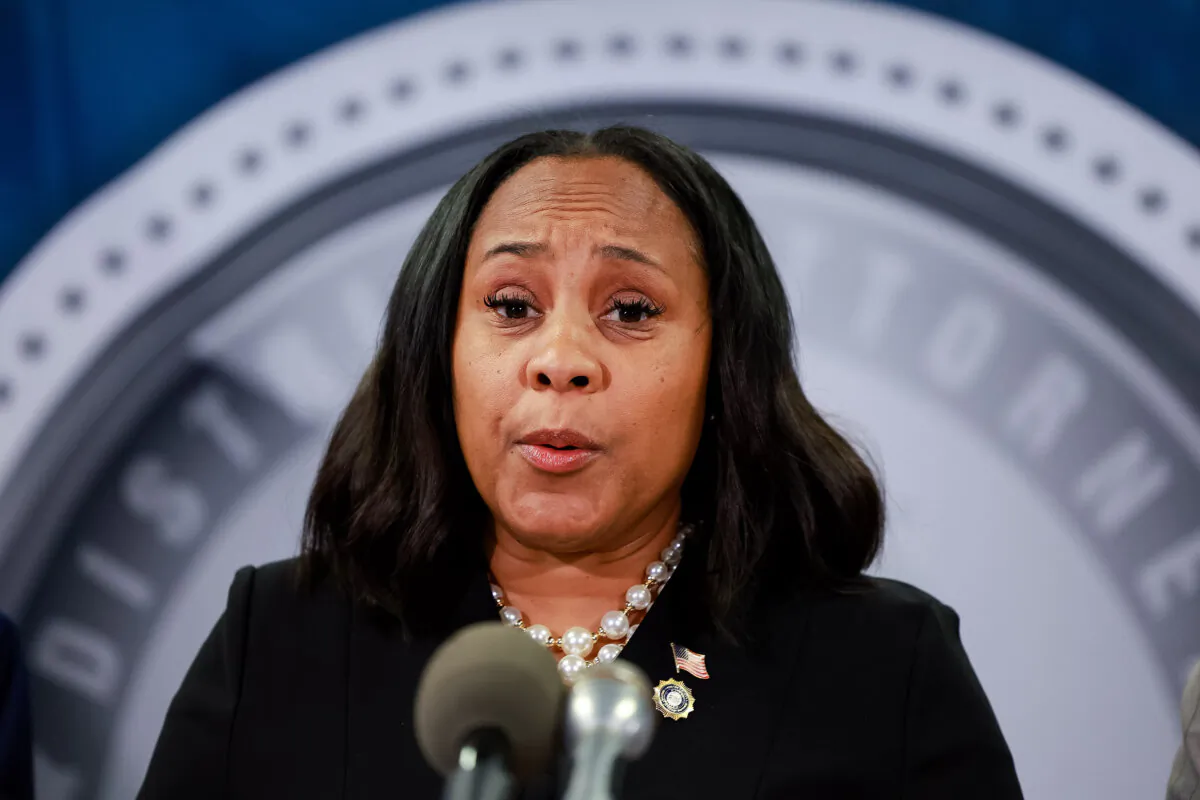 Fulton County District Attorney Fani Willis speaks during a news conference at the Fulton County Government building on August 14, 2023 in Atlanta, Georgia.  Joe Raedle/Getty Images