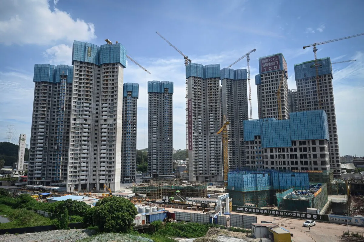 The under-construction housing complex by Chinese property developer Poly Group in Dongguan, in China's southern Guangdong Province, on July 13, 2022. (Jade Gao/AFP via Getty Images)