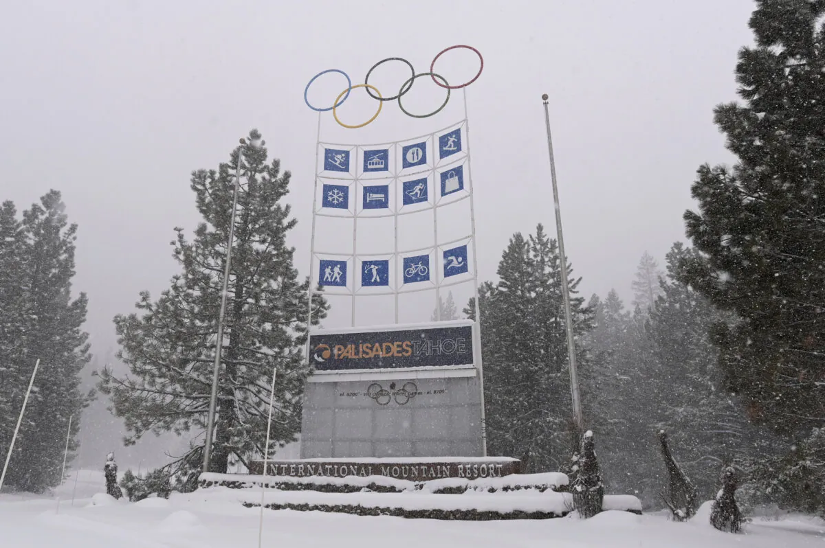 The entrance to Palisades Tahoe is shown in Olympic Valley, Calif., on Jan. 10, 2024. (Andy Barron/AP Photo)