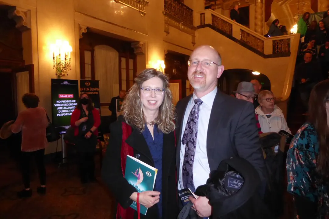 Mary and Chris Treib attended Shen Yun Performing Arts at The Benedum Center for the Performing Arts in Pittsburgh, Pa., on Jan. 27, 2024. (Frank Liang/The Epoch Times)