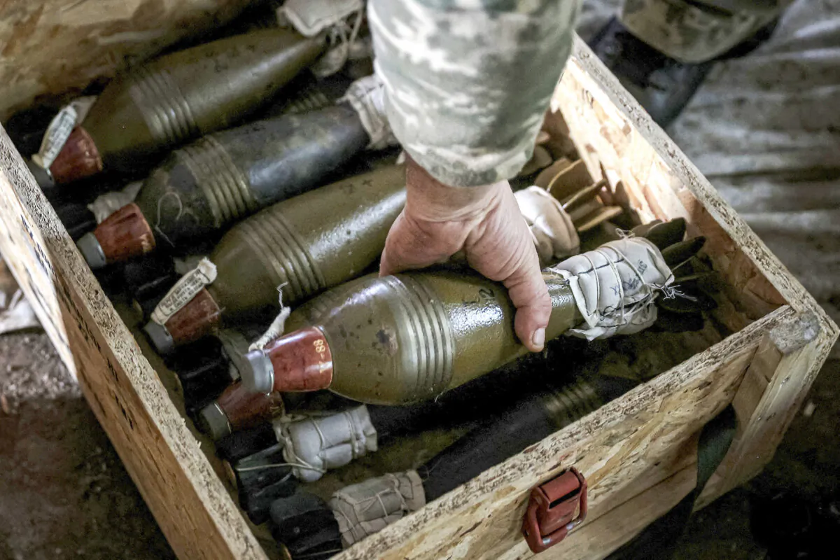 A Ukrainian soldier prepares mortar shells at a position along the front line in the Donetsk region on Sept. 26, 2022, amid Russia's invasion of Ukraine. (Anatolii Stepanov/AFP via Getty Images)