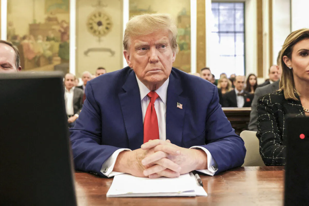 Former President Donald Trump sits in New York State Supreme Court during the civil fraud trial against the Trump Organization in New York City on Jan. 11, 2024. (Peter Foley/Pool/AFP via Getty Images)