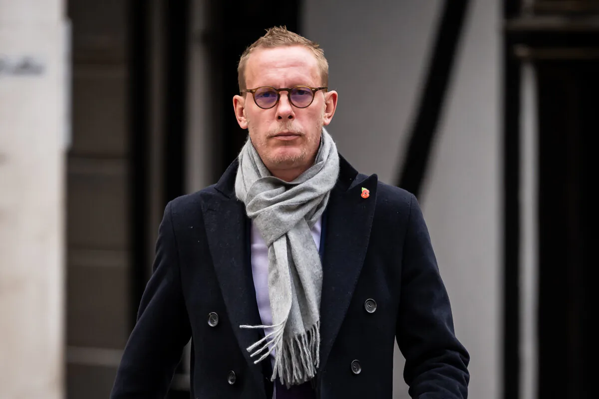 Laurence Fox arrives at the Royal Courts of Justice, Chancery Lane in London on Nov. 24, 2023. (Leon Neal/Getty Images)