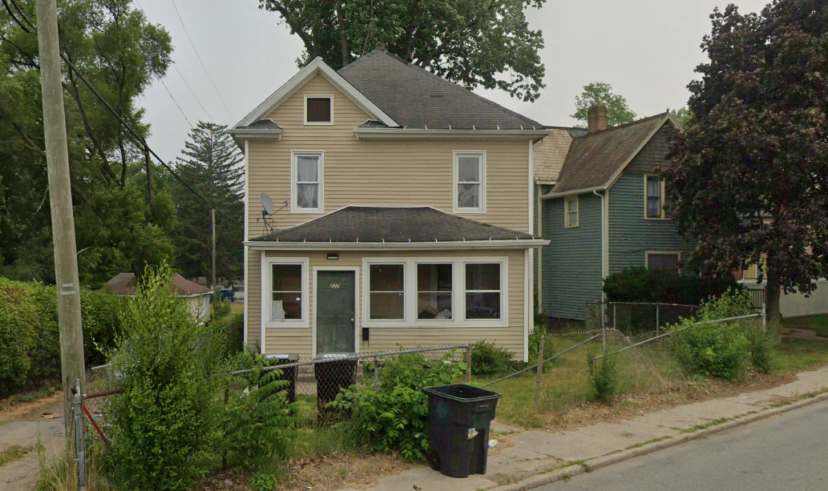 The house where six children died following the Jan. 21 fire, in South Bend, Ind., in June 2023. (Google Maps/Screenshot via The Epoch Times)