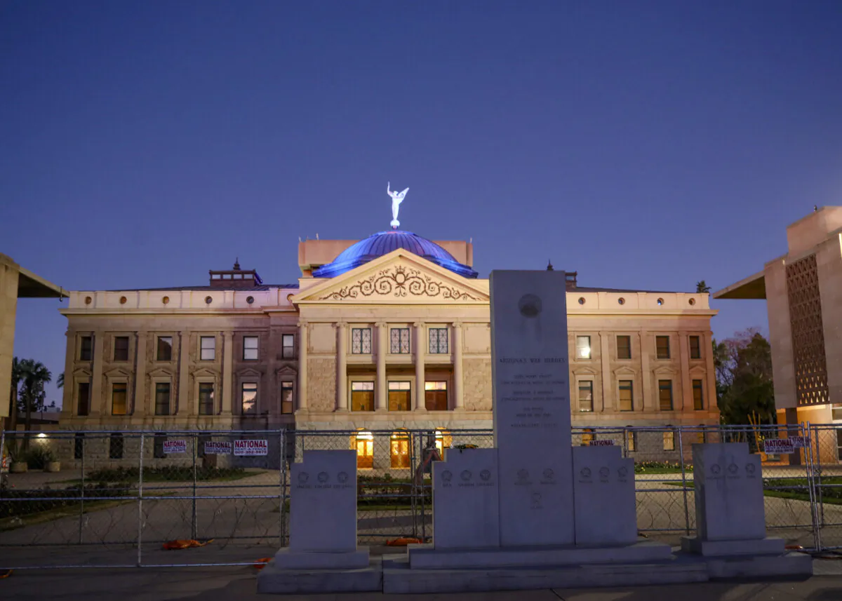 The Arizona State Capitol building in Phoenix on Jan. 17, 2021. (Sandy Huffaker/Getty Images)