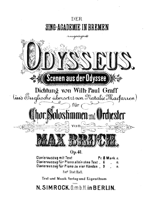Odysseus Max Bruch