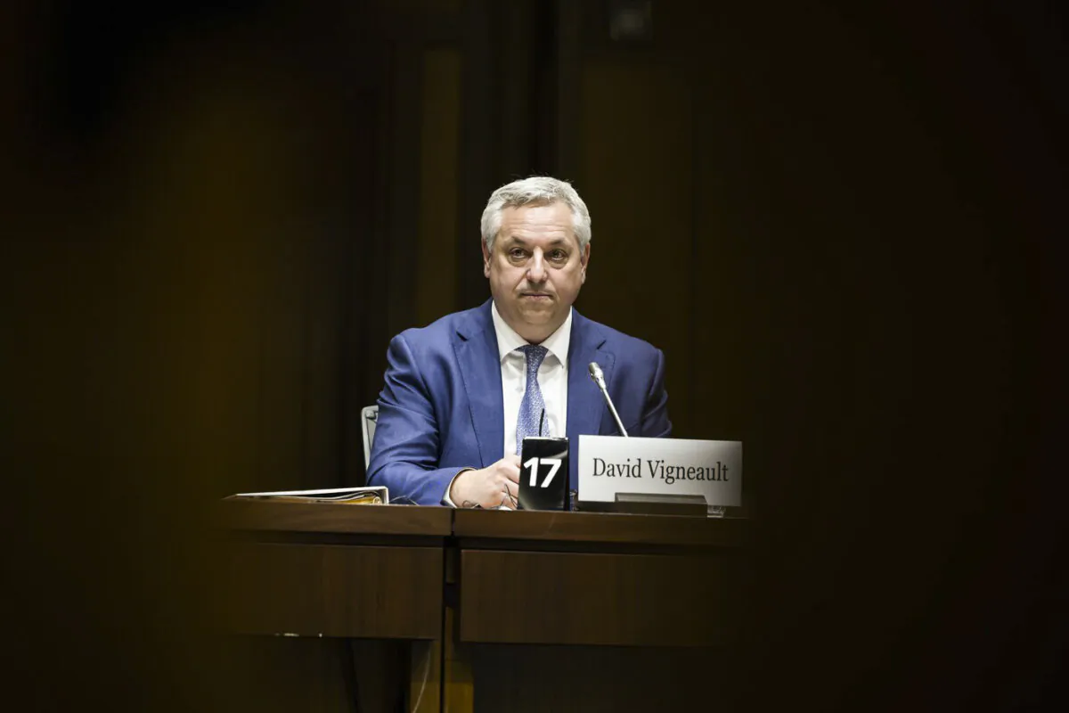 David Vigneault, Director of the Canadian Security Intelligence Service (CSIS), prepares to appear before the Standing Committee on Procedure and House Affairs (PROC), in Ottawa, on June 13, 2023. (The Canadian Press/Justin Tang)