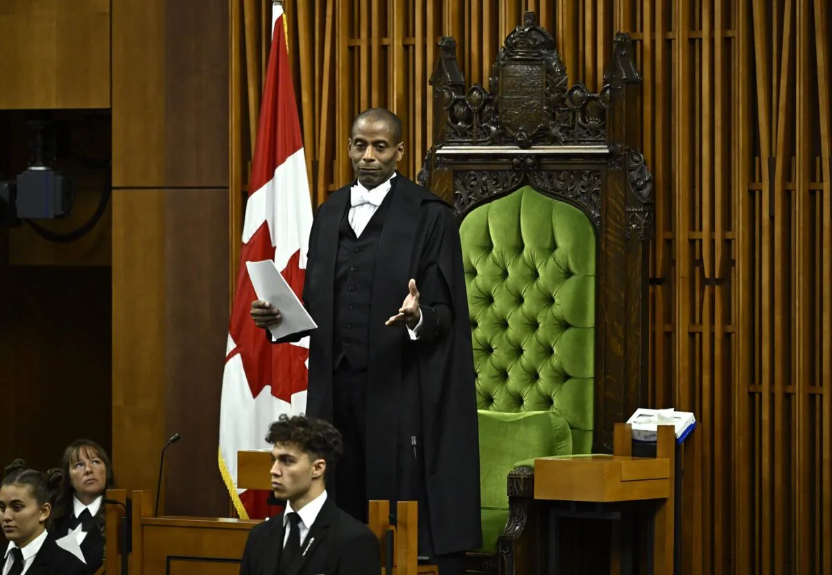 Greg Fergus makes a Speaker's Statement before Question Period in the House of Commons on Parliament Hill in Ottawa, on Oct. 18, 2023. (The Canadian Press/Justin Tang)