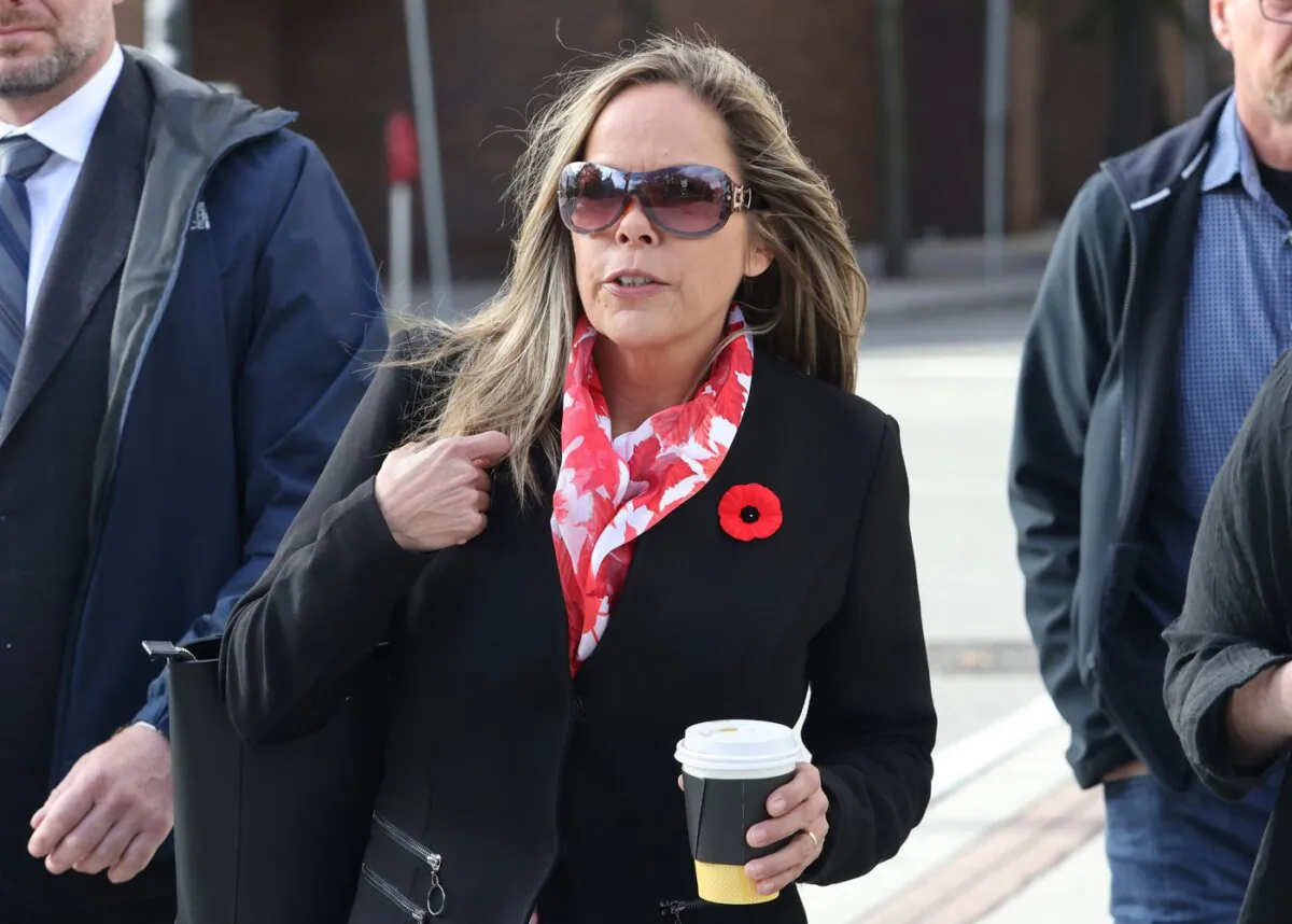Tamara Lich arrives at the courthouse in Ottawa on Oct. 16, 2023. (The Canadian Press/ Patrick Doyle)