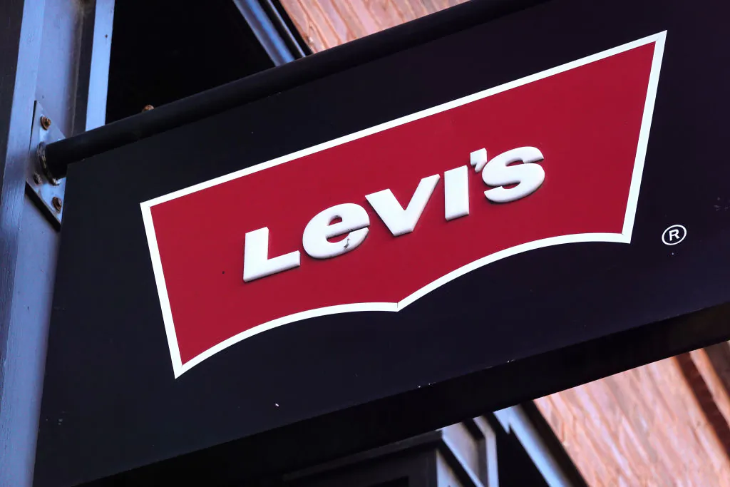 A sign hangs above a Levi's clothing store in Chicago, Ill., on Jan. 29, 2024. (Scott Olson/Getty Images)