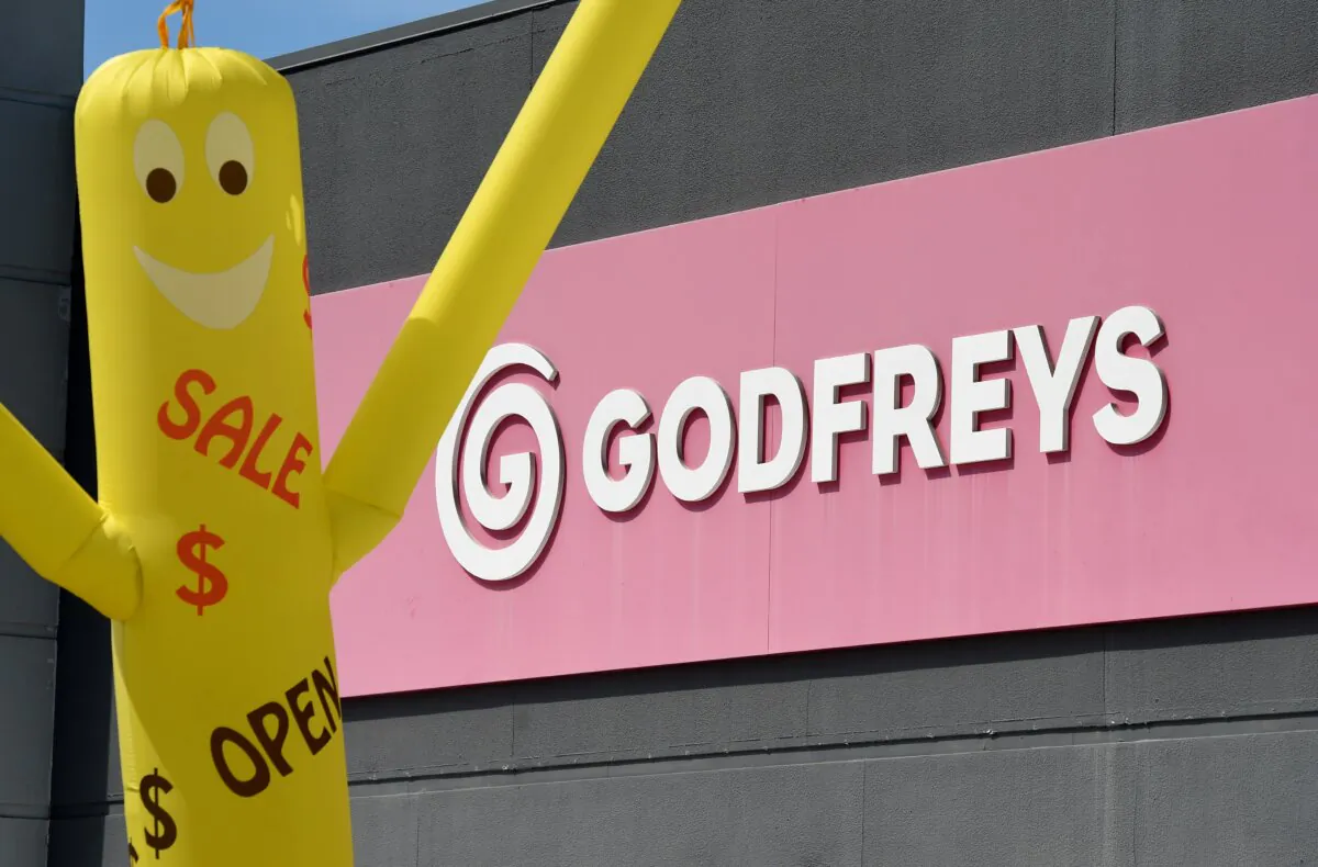 A sign bearing the Godfrey's logo is pictured in Brisbane, Australia, on Jan. 13, 2016. (AAP Image/Dan Peled)