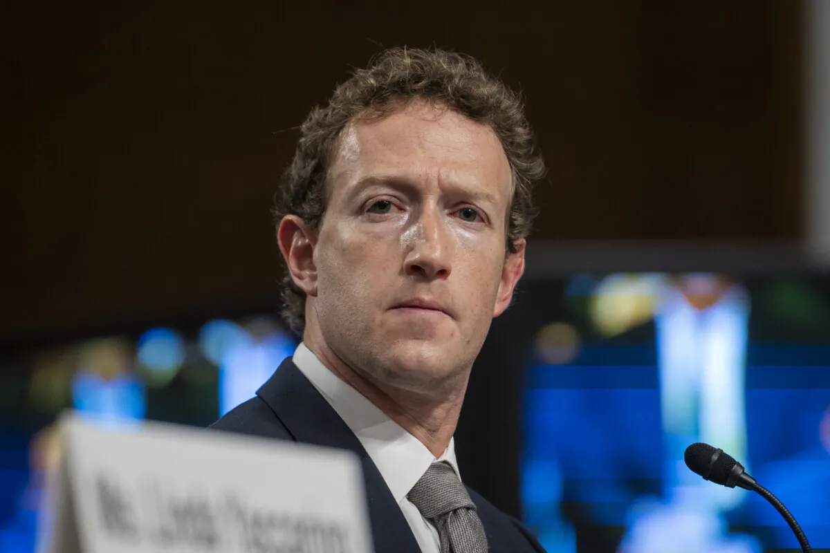 Meta Founder and CEO Mark Zuckerberg testifies before the Senate Judiciary Committee in Washington on Jan. 31, 2024. (Madalina Vasiliu/The Epoch Times)