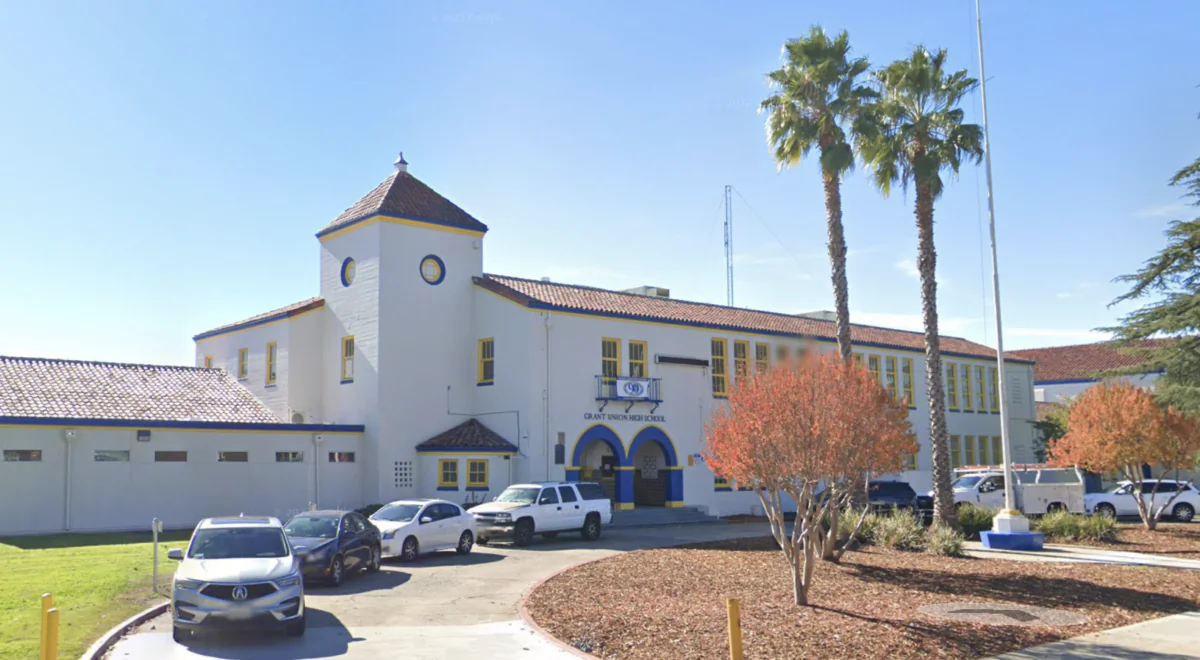 Grant Union High in the Del Paso Heights neighborhood in northeast Sacramento, Calif., in November 2022. (Google Maps/Screenshot via The Epoch Times)