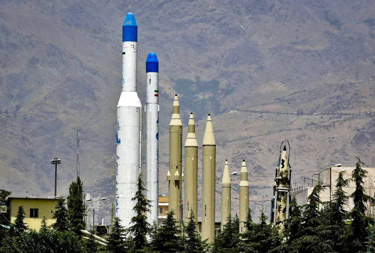 Missiles displayed in the Iranian capital Tehran in an undated file photo. (Atta Kenare/AFP/Getty Images)
