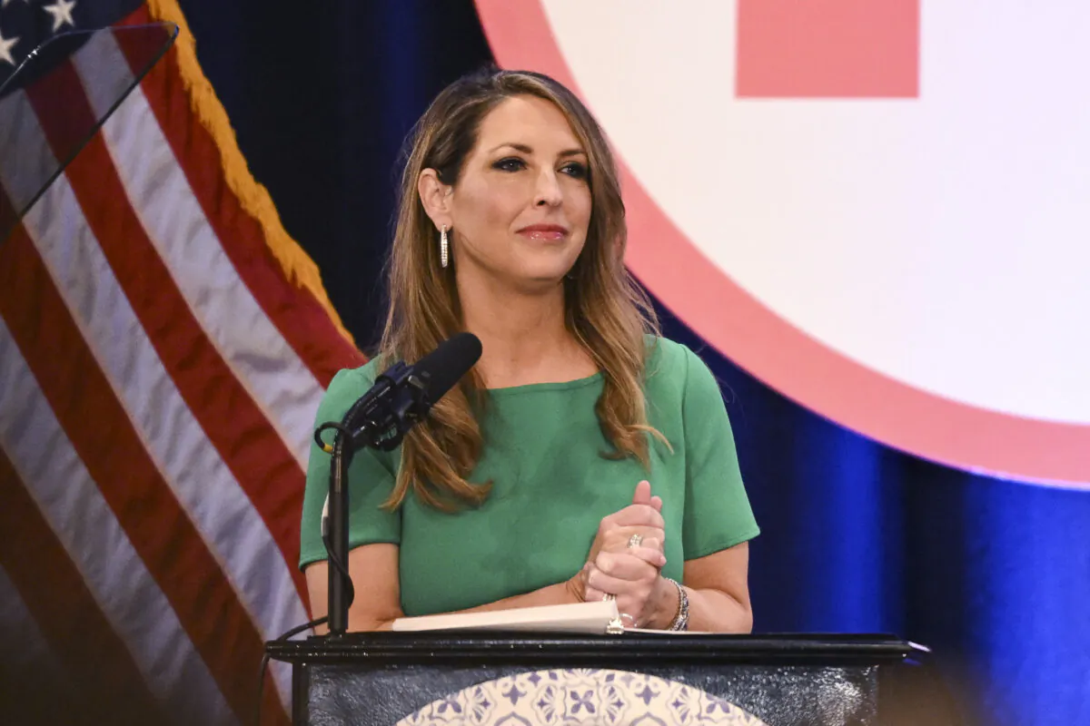 Ronna McDaniel, Chairwoman of the Republican Party, speaks during the 2023 Republican National Committee Winter Meeting in Dana Point, Calif., on Jan. 27, 2023. (Patrick T. Fallon / AFP via Getty Images)