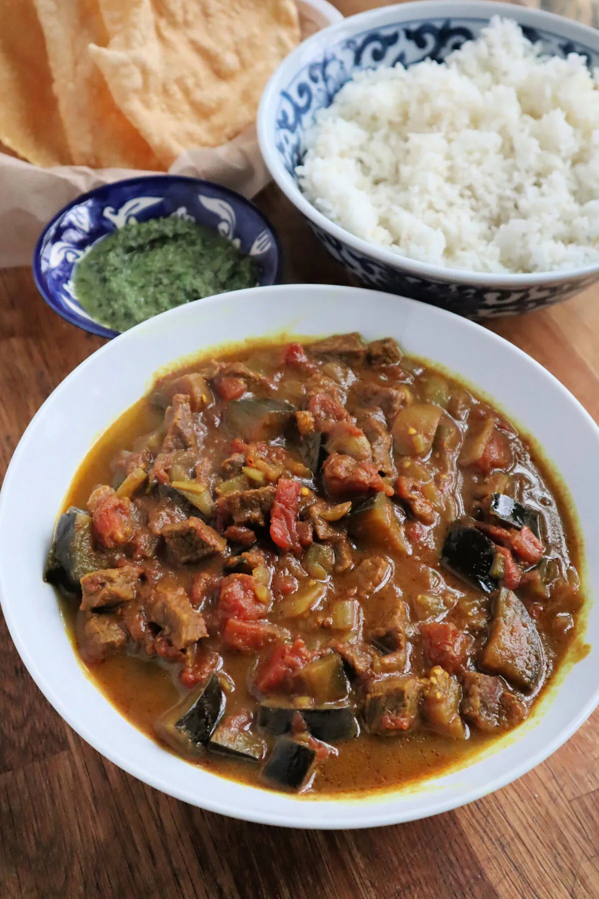 Only mildly spicy, this beef and eggplant curry hits the spot when it's cold outside. (Gretchen McKay/Pittsburgh Post-Gazette/TNS)