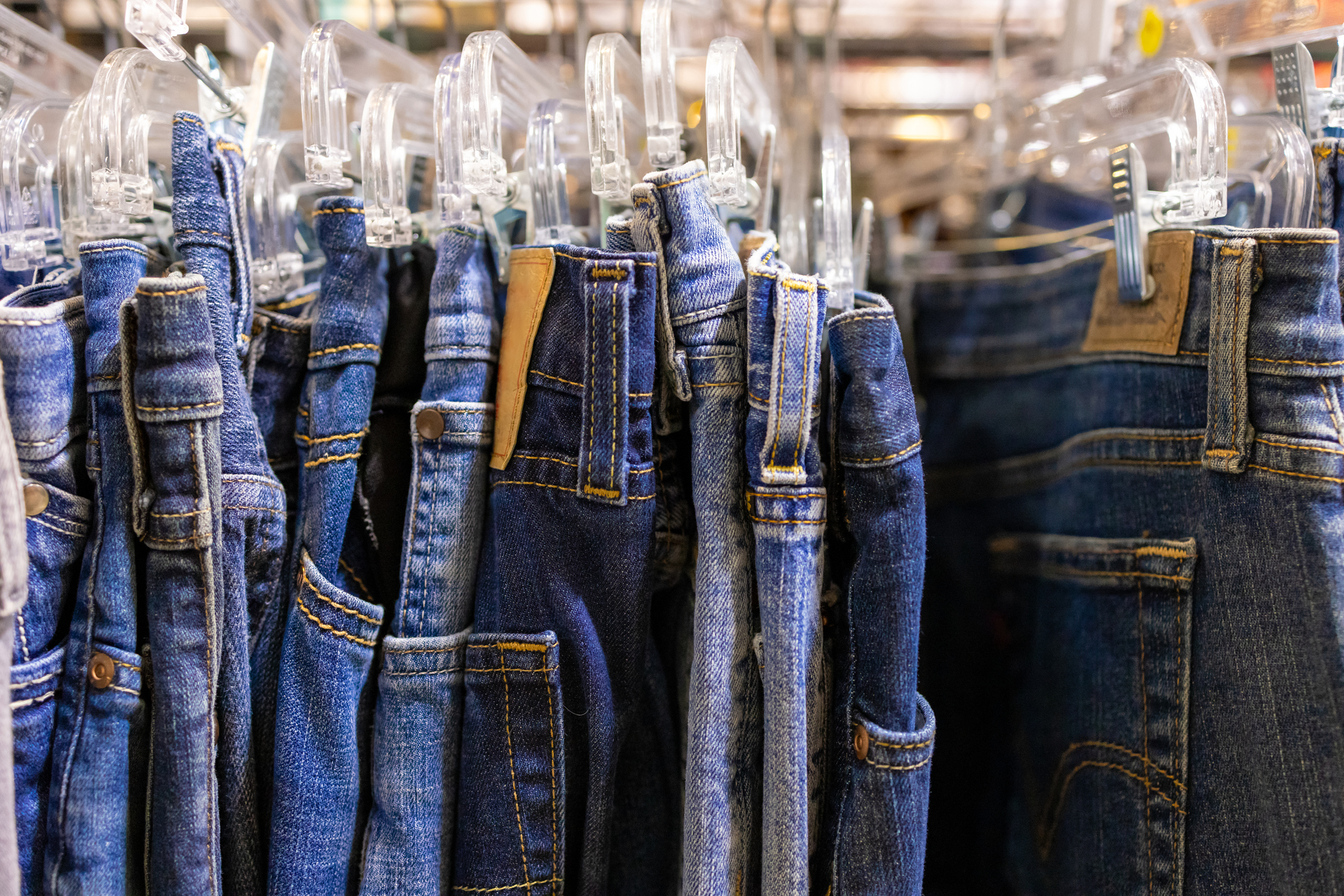 rack of jeans