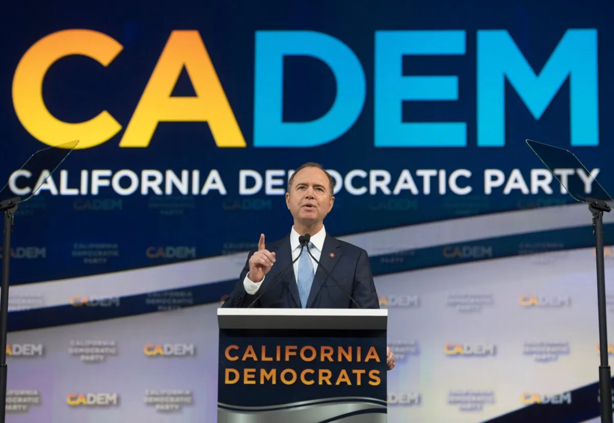 Congressman Adam Schiff speaks at the California Democratic Party Fall Endorsing Convention in Long Beach, Calif., on Nov. 16, 2019. (Mark Ralston/AFP via Getty Images)