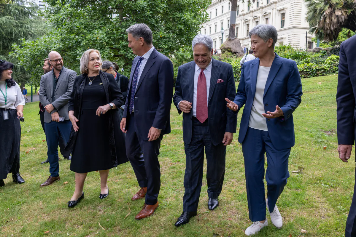 ANZMIN Meeting on Feb. 1, 2024. In attendance were Australian Deputy Prime Minister Richard Marles, and Foreign Minister Penny Wong, along with Deputy Prime Minister of New Zealand Winston Peters, and Minister for Defence Judith Collins. (Courtesy of Sarah Hodges/Australian Department of Foreign Affairs and Trade)