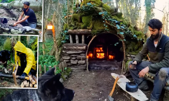 VIDEO: Man Spends 30 Days in the Wild Forest With His Dog, Builds 8 Bushcraft Shelters With Rocks and Wood