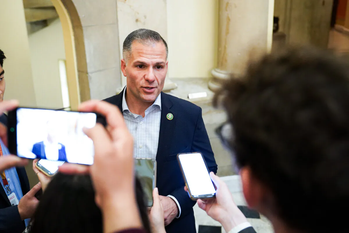 Rep. Marc Molinaro (R-N.Y.) speaks to reporters in Washington, on Oct. 4, 2023. (Madalina Vasiliu/The Epoch Times)