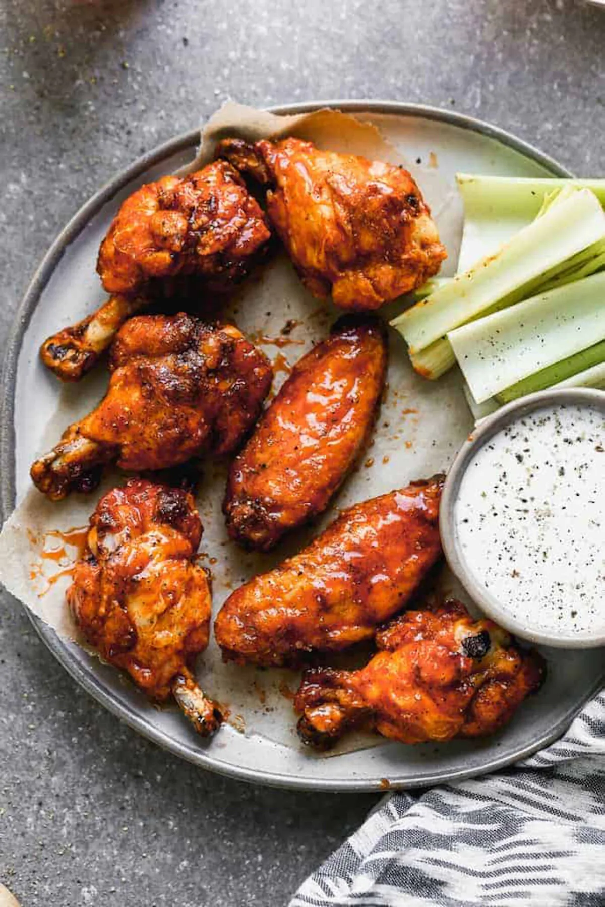 Baked wings cut out the grease of frying. (Courtesy of Lauren Allen)