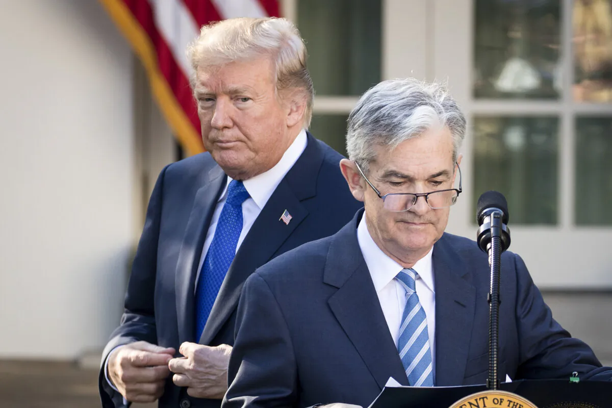 WASHINGTON, DC - NOVEMBER 02: (L to R) U.S. President Donald Trump looks on as his nominee for the chairman of the Federal Reserve Jerome Powell takes to the podium during a press event in the Rose Garden at the White House, November 2, 2017 in Washington, DC. Current Federal Reserve chair Janet Yellen's term expires in February. (Photo by Drew Angerer/Getty Images)
