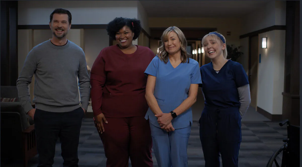 From left to right: Steve Lloyd as Scott, Aviona Rodriguez Brown as Tamara, Cynthia Geary as Charley, and Cozi Zuehlsdorf as Janey. (Courtesy of Affirm Films)