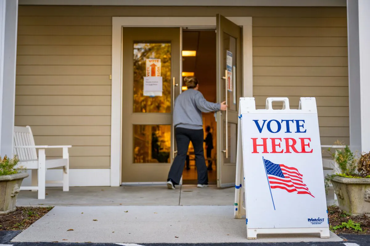 A voter arrives to cast his ballot at the Eastbridge Presbyterian Church in Mount Pleasant, S.C., on Feb. 3, 2024. (Brandon Bell/Getty Images)